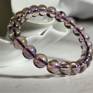 Chic Purple and Gold Beaded Bracelet